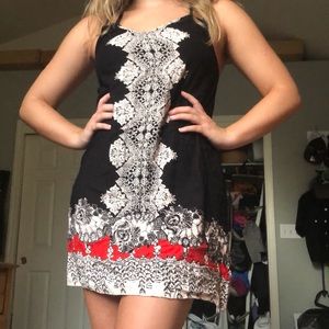 Black and Red Printed Dress Size S Never Been Worn